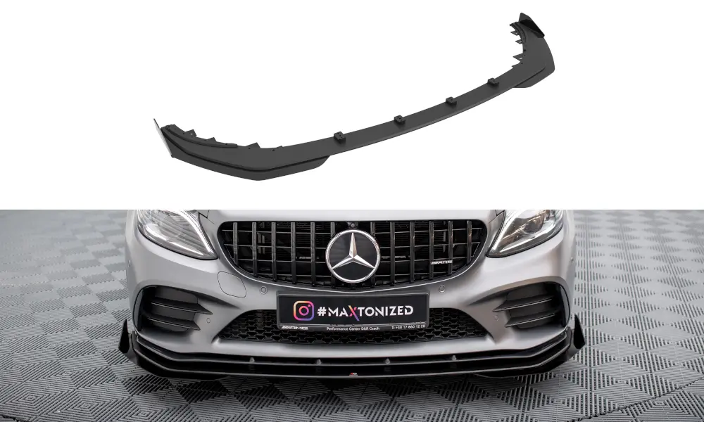 Frontspoiler + flopper Mercedes-Benz C43 AMG Coupe (C205) facelift 2018 - 2022 | Street Pro Black Edition – bilde 2