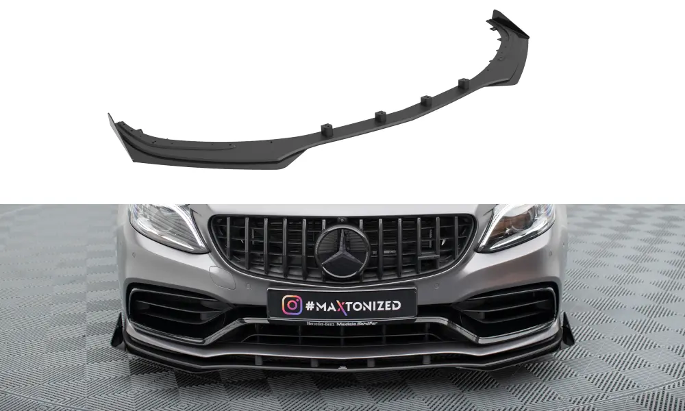 Frontspoiler + flopper Mercedes-Benz C63 AMG (W205 / S205) facelift 2018 - 2021 | Street Pro Black Edition – bilde 3
