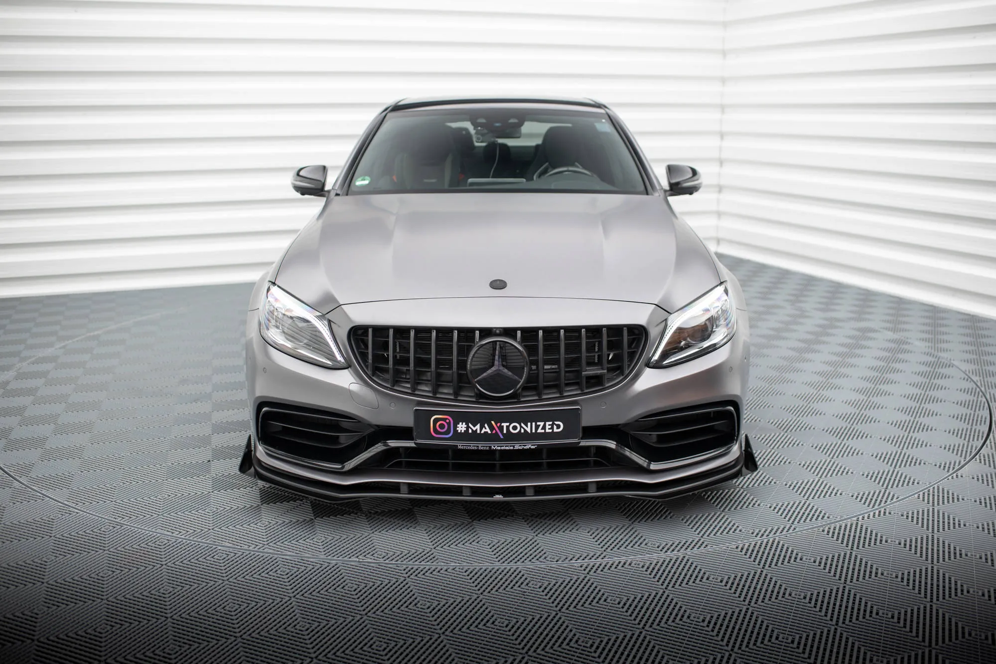 Frontspoiler + Flopper Mercedes-Benz C63 AMG (W205 / S205) facelift 2018 - 2021 | Street Pro Black Edition – bilde 2