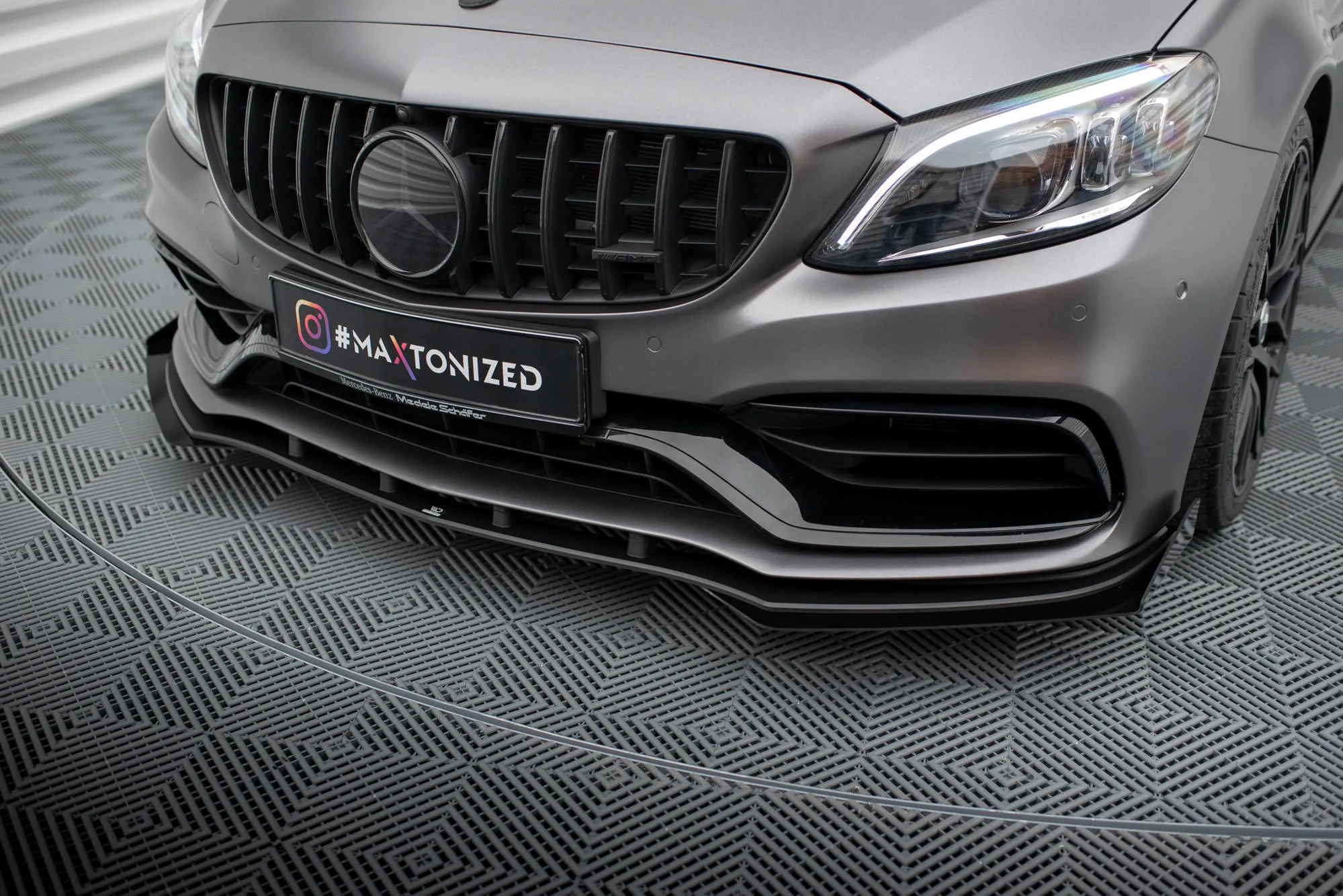 Frontspoiler + Flopper Mercedes-Benz C63 AMG (W205 / S205) facelift 2018 - 2021 | Street Pro Black Edition – bilde 5