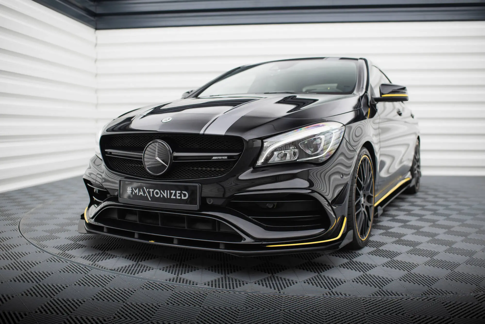 Frontspoiler + flopper Mercedes-Benz CLA 45 Aero AMG (C117) facelift 2017 - 2019 | Street Pro Black Edition – bilde 5