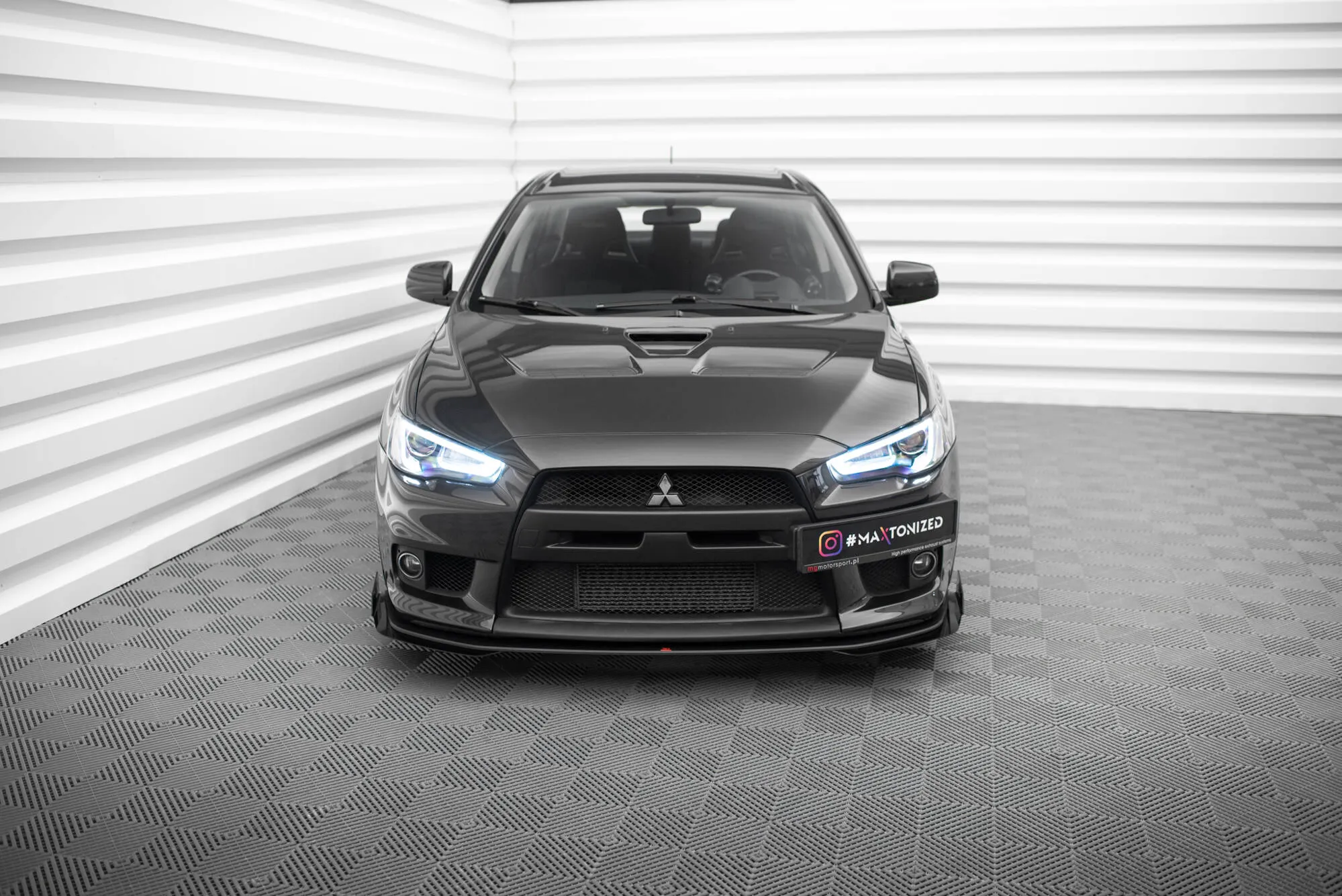 Frontspoiler + Flopper Mitsubishi Lancer EVO X 2007 - 2015 | Street Pro Black Edition
