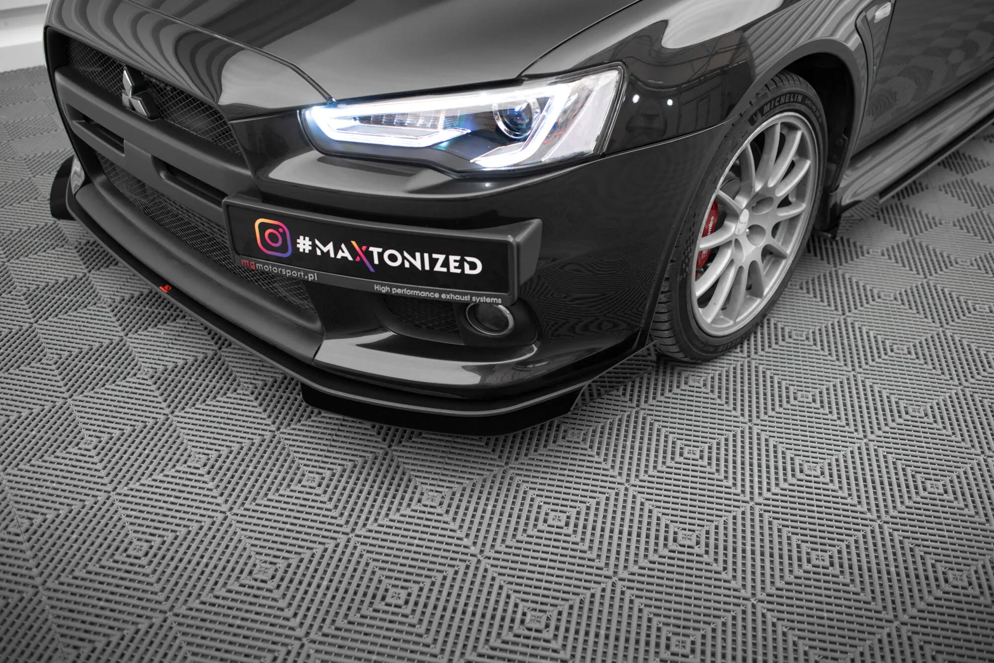 Frontspoiler + Flopper Mitsubishi Lancer EVO X 2007 - 2015 | Street Pro Black Edition – bilde 3