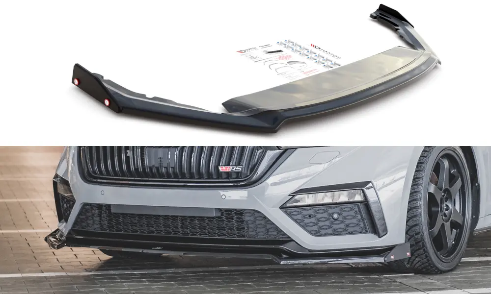 Frontspoiler + Flopper Skoda Octavia IV RS 2020 -> | V.2 Glossy Black Edition – bilde 4