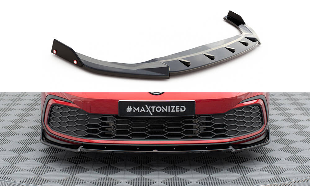 Frontspoiler + Flopper VW Golf VIII GTI / GTE / R-Line 2019 -> | V.3 Glossy Black Edition