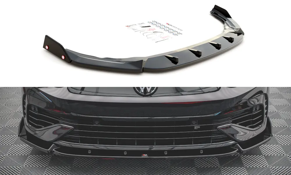 Frontspoiler + Flopper VW Golf VIII R 2020-> | V.2 Glossy Black Edition – bilde 2