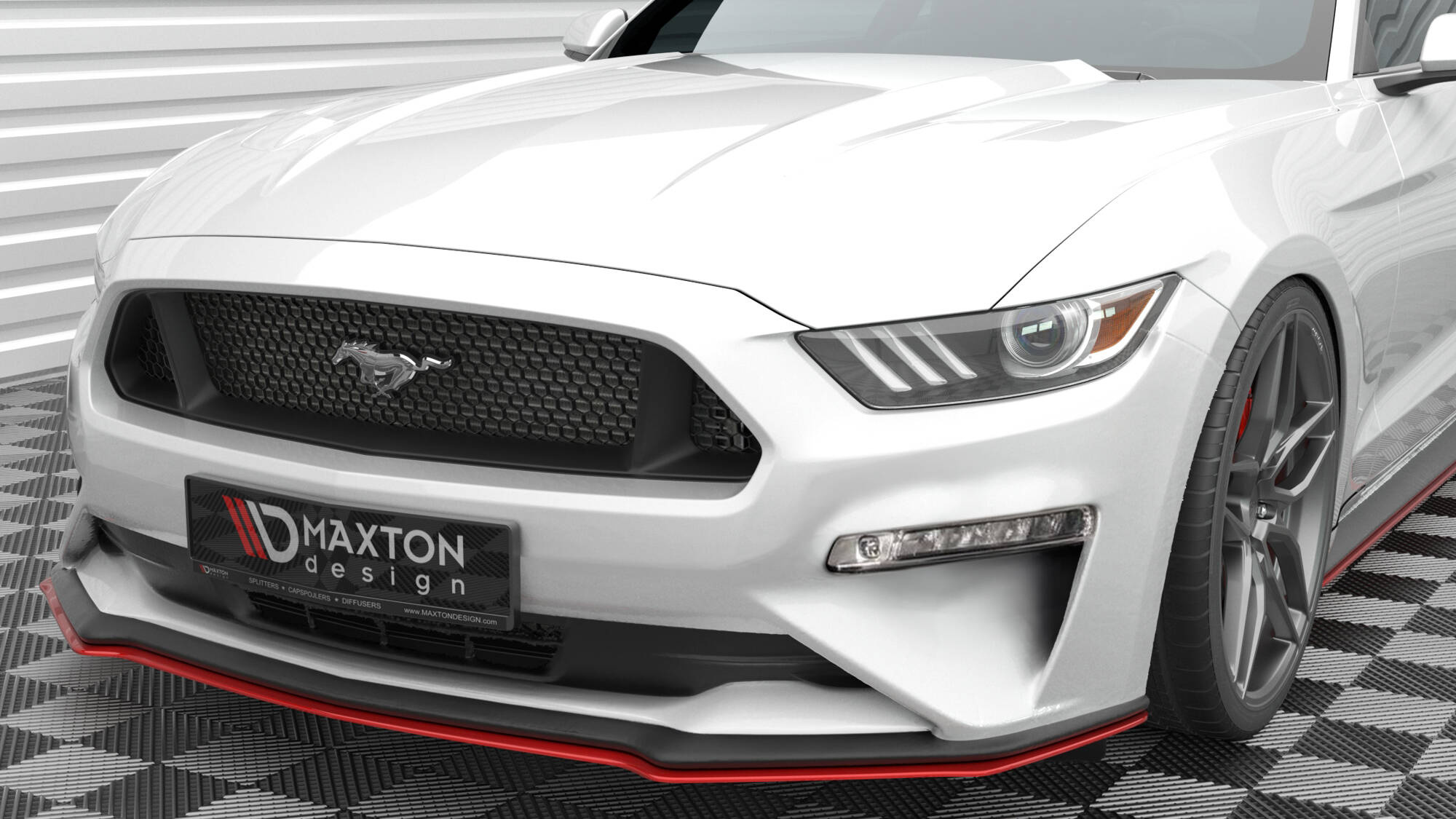 Frontspoiler Ford Mustang VI Facelift 2017 - 2023 | Sport Glossy Black Edition V2