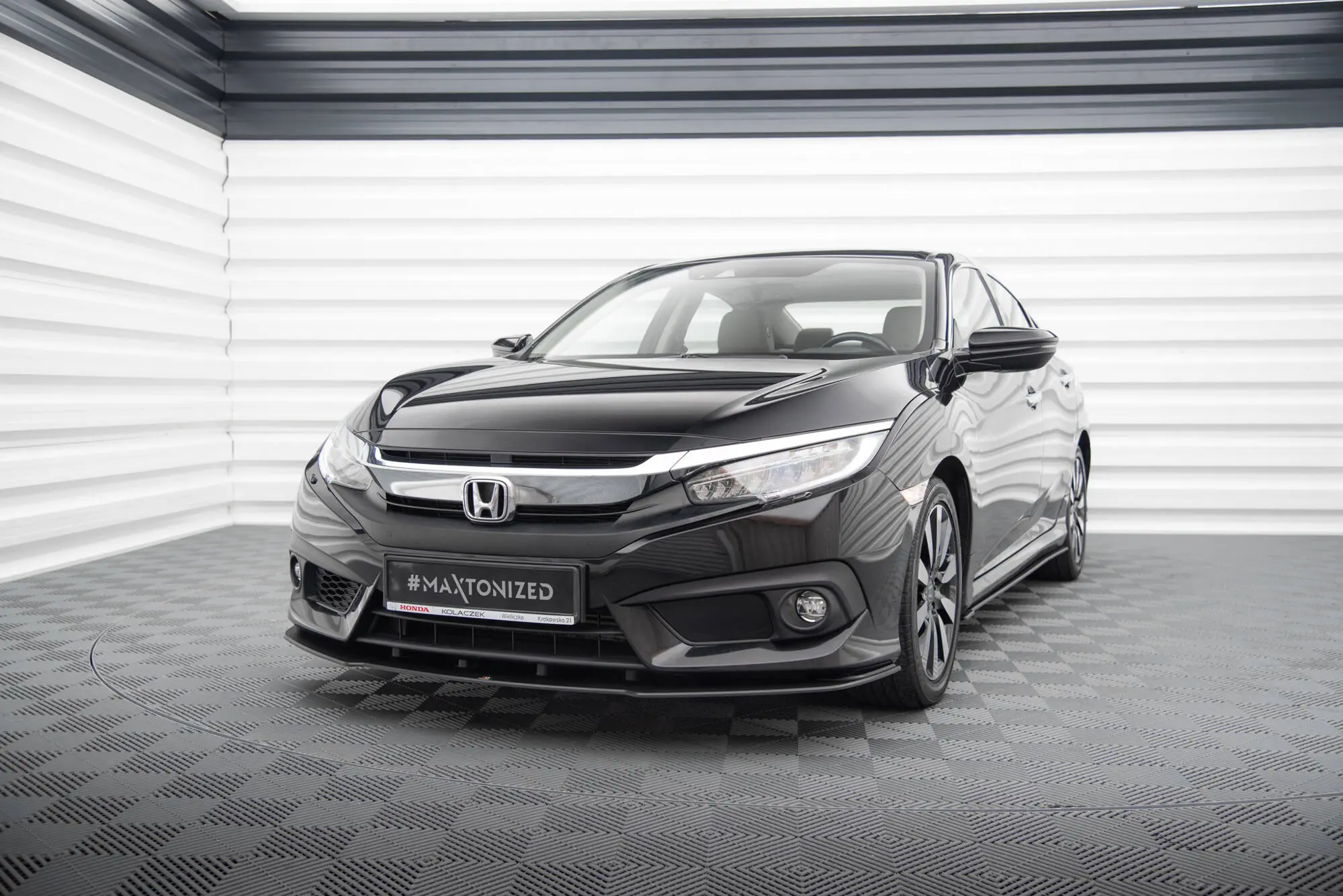 Frontspoiler Honda Civic mk10 2017 - 2022 | Street Pro Black Edition – bilde 4