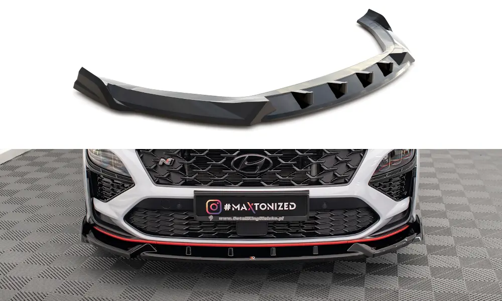 Frontspoiler Hyundai Kona N 2021 - 2023  | V.1 Glossy Black Edition – bilde 3