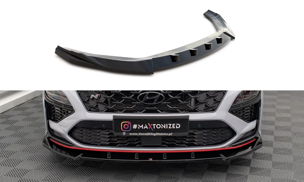 Frontspoiler Hyundai Kona N 2021 - 2023  | V.2 Glossy Black Edition – bilde 3