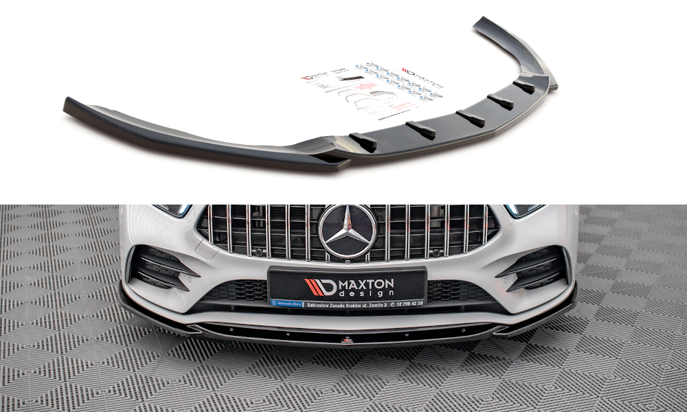 Frontspoiler Mercedes-Benz A (W177 / V177 ) AMG-Line / Mercedes-AMG A35 (W177 / V177) 2018->| V.5 Glossy Black Edition – bilde 2