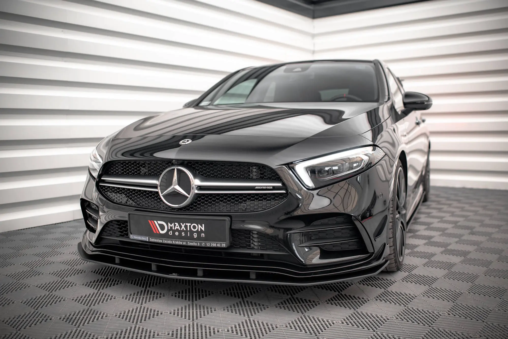 Frontspoiler Mercedes-Benz A (W177 / V177) AMG-Line / Mercedes-AMG A35 (W177 / V177) Aero Pack 2018->| Street Pro Black Edition – bilde 4