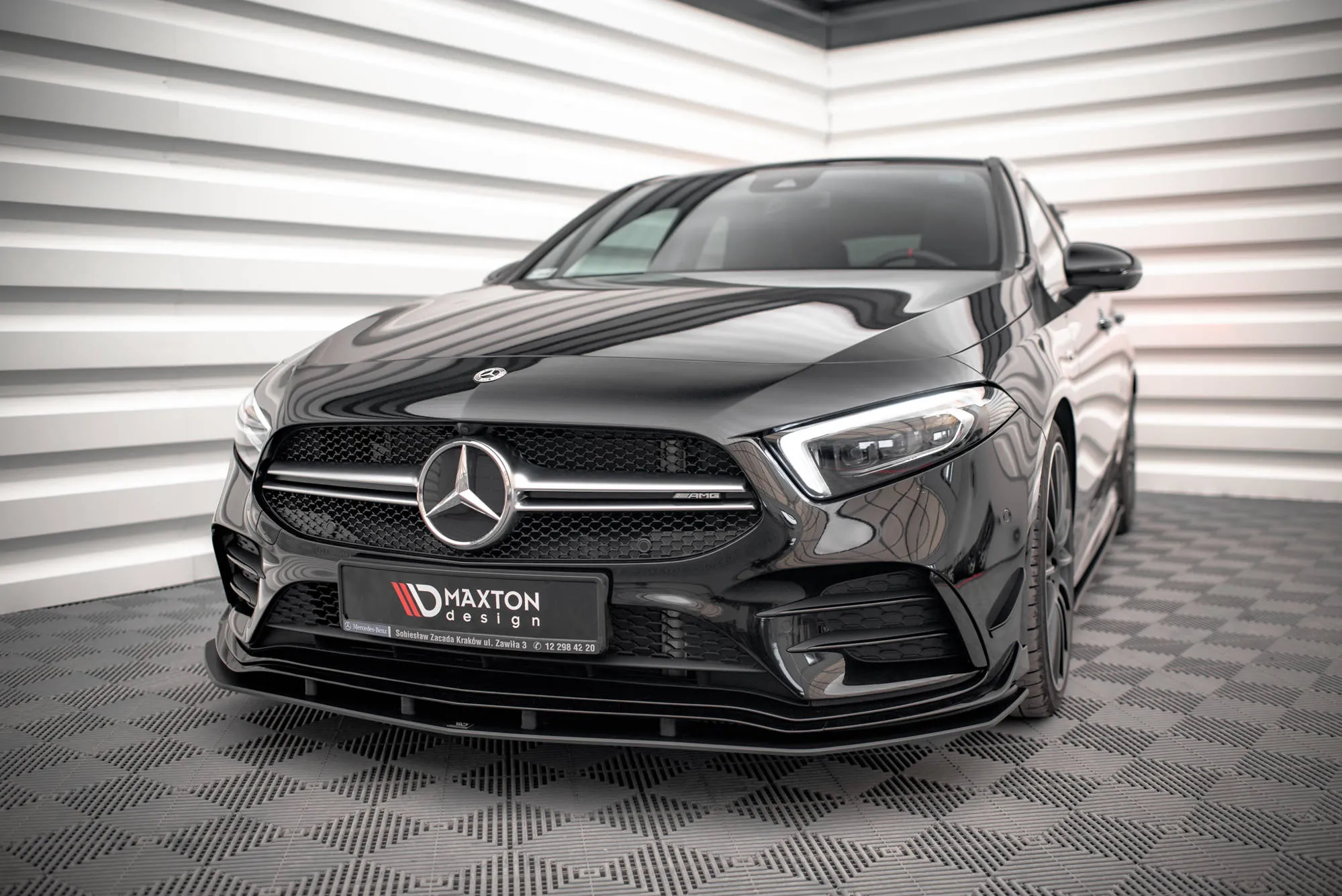 Frontspoiler Mercedes-Benz A (W177 / V177) AMG-Line / Mercedes-AMG A35 (W177 / V177) Aero Pack 2018-> | Street Pro Black Edition