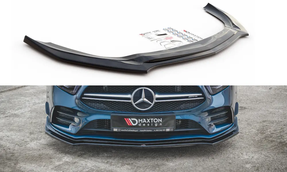 Frontspoiler Mercedes-Benz A35 AMG  Aero ( W177 / V177) 2018-> | V.2 Glossy Black Edition – bilde 3
