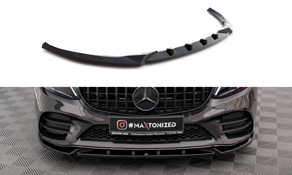 Frontspoiler Mercedes-Benz C AMG-Line / AMG C43 (W205 / C205) Facelift 2018-2021 |  V.2 Glossy Black Edition – bilde 3