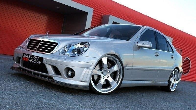 Frontspoiler Mercedes-Benz C (W203) AMG 204 2000 - 2006 | Sport Glossy Black Edition