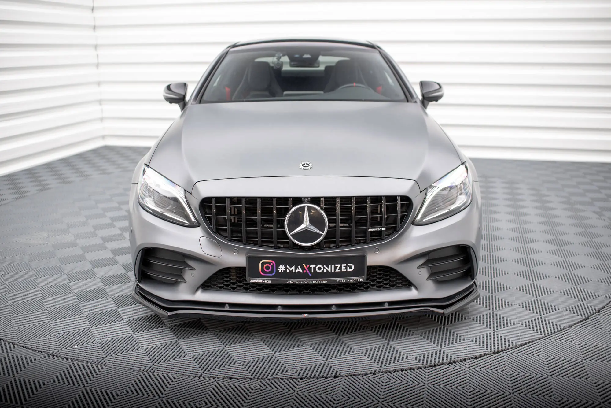 Frontspoiler Mercedes-Benz C43 AMG Coupe (C205) facelift 2018 - 2022 / Mercedes-Benz C43 AMG (W205) facelift 2018 - 2021 | V.1 Glossy Black Edition