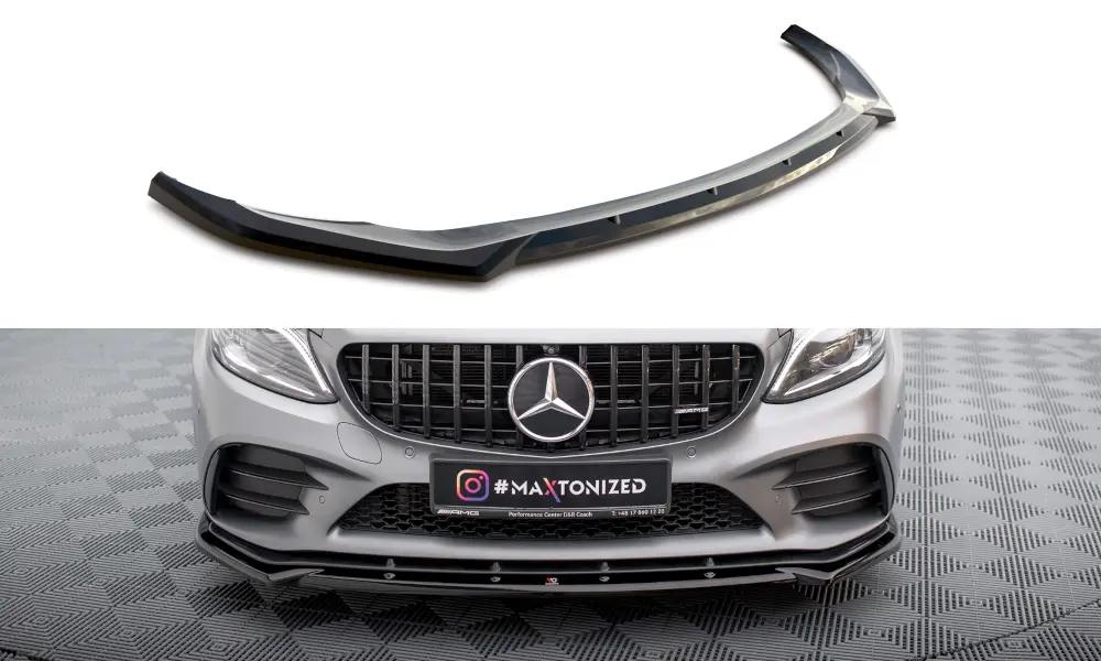Frontspoiler Mercedes-Benz C43 AMG Coupe (C205) facelift 2018 - 2022 / Mercedes-Benz C43 AMG (W205) facelift 2018 - 2021 | V.2 Glossy Black Edition – bilde 3