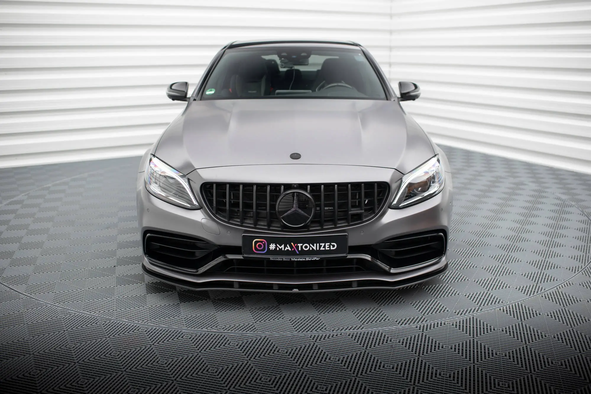 Frontspoiler Mercedes-Benz C63 AMG (W205 / S205) facelift 2018 - 2021 | Street Pro Black Edition – bilde 3