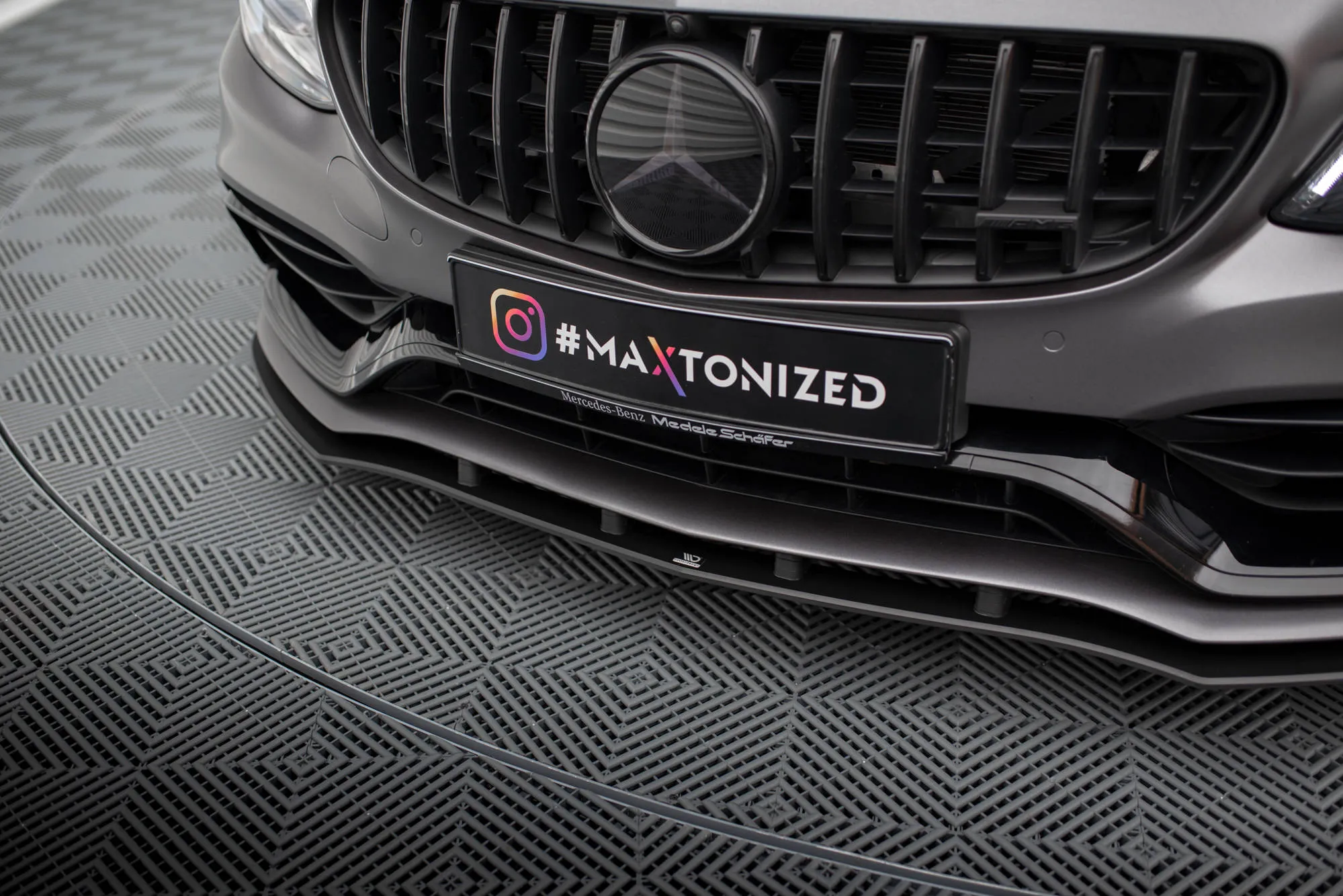 Frontspoiler Mercedes-Benz C63 AMG (W205 / S205) facelift 2018 - 2021 | Street Pro Black Edition – bilde 5