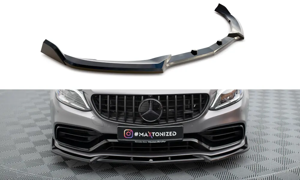 Frontspoiler Mercedes-Benz C63 AMG (W205 / S205) facelift 2018 - 2021 | V.1 Glossy Black Edition – bilde 3