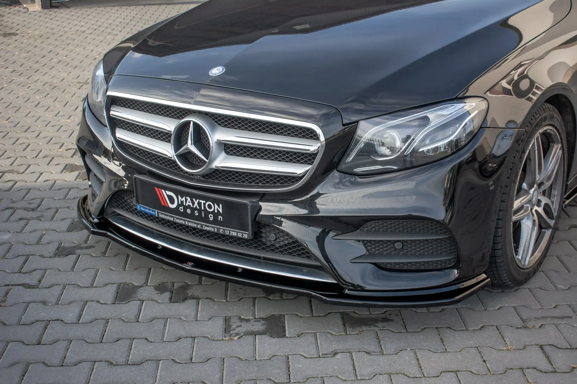 Frontspoiler Mercedes-Benz E (W213 / S213) AMG-Line  2016 - 2020 / Mercedes-Benz E43 (W213 / S213) AMG 2016-2018 | Glossy Black Edition