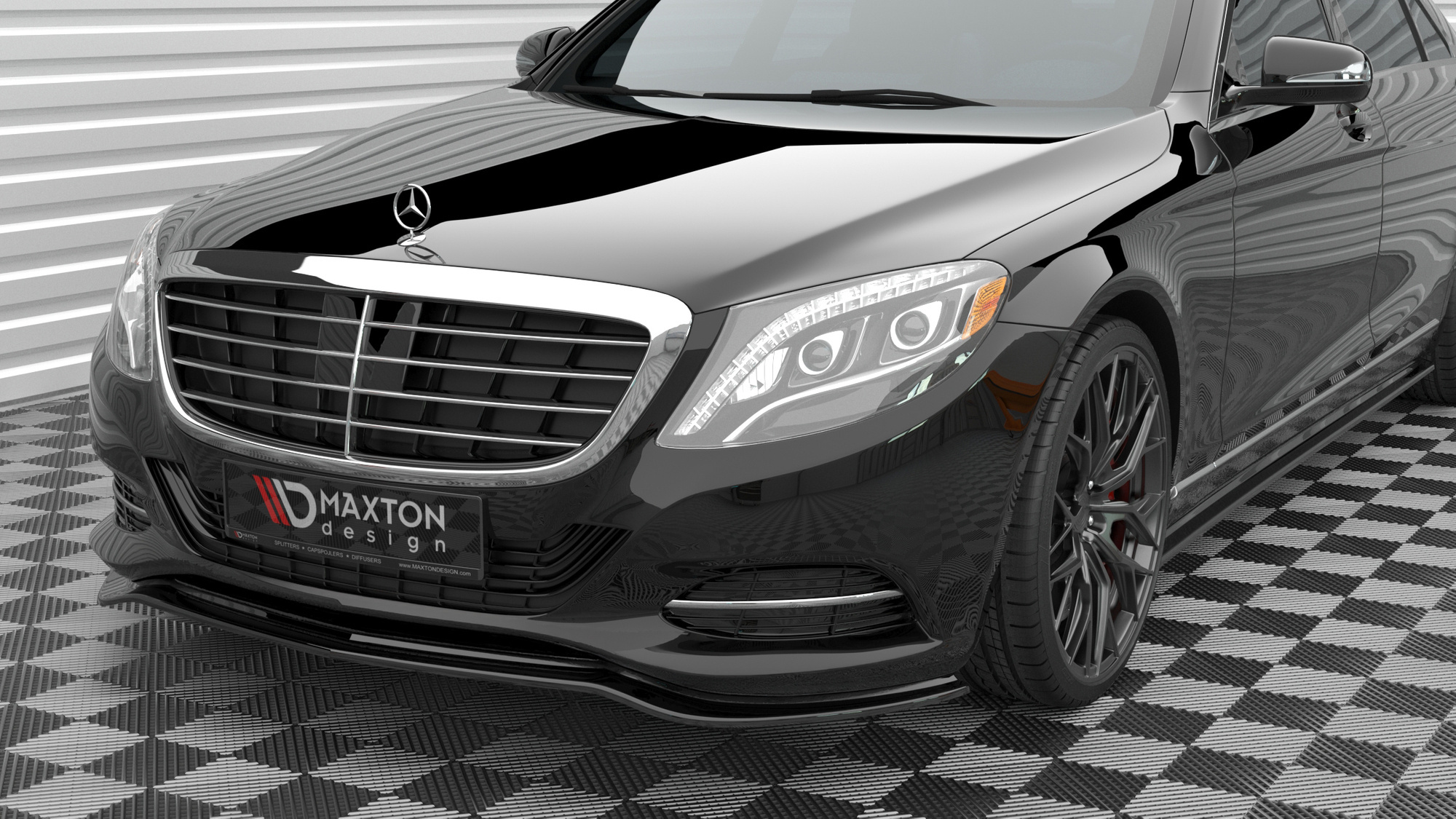 Frontspoiler Mercedes-Benz S (W222) 2013 - 2017 | Sport Glossy Black Edition V1