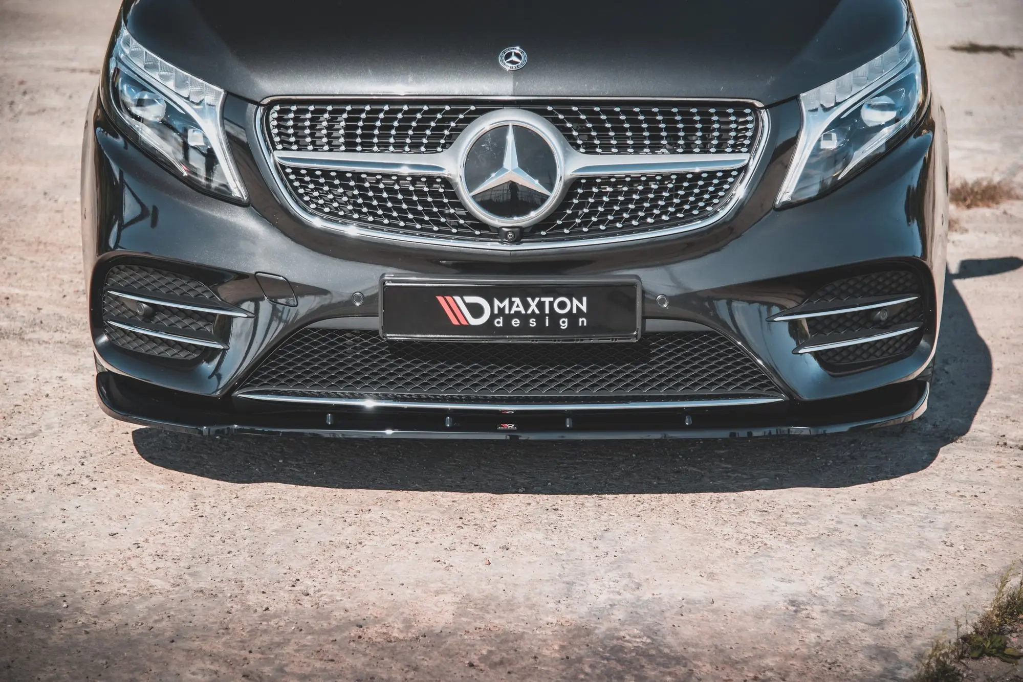 Frontspoiler Mercedes-Benz V-Class (W447) AMG-Line 2019 - 2023 | V.2 Glossy Black Edition