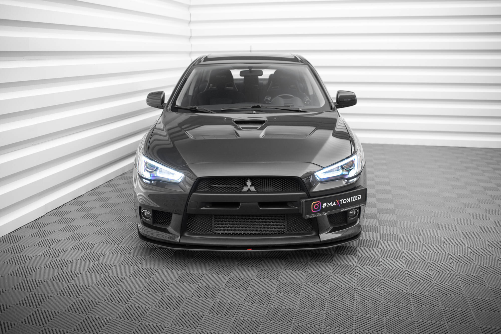 Frontspoiler Mitsubishi Lancer EVO X 2007 - 2015 | Sport Glossy Black Edition – bilde 2