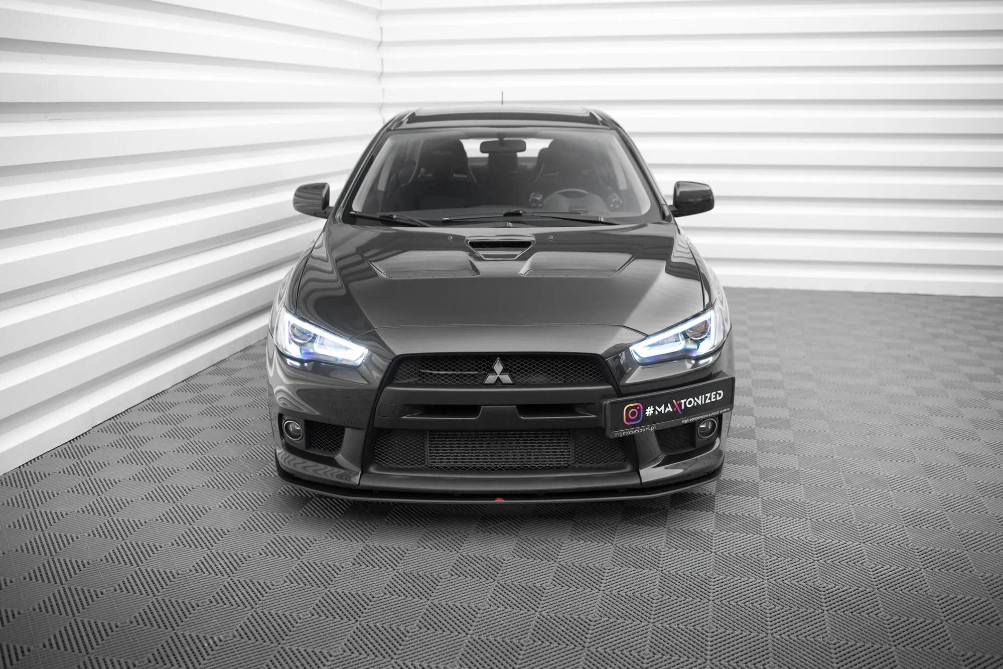 Frontspoiler Mitsubishi Lancer EVO X 2007 - 2015 | Street Pro Black Edition – bilde 2