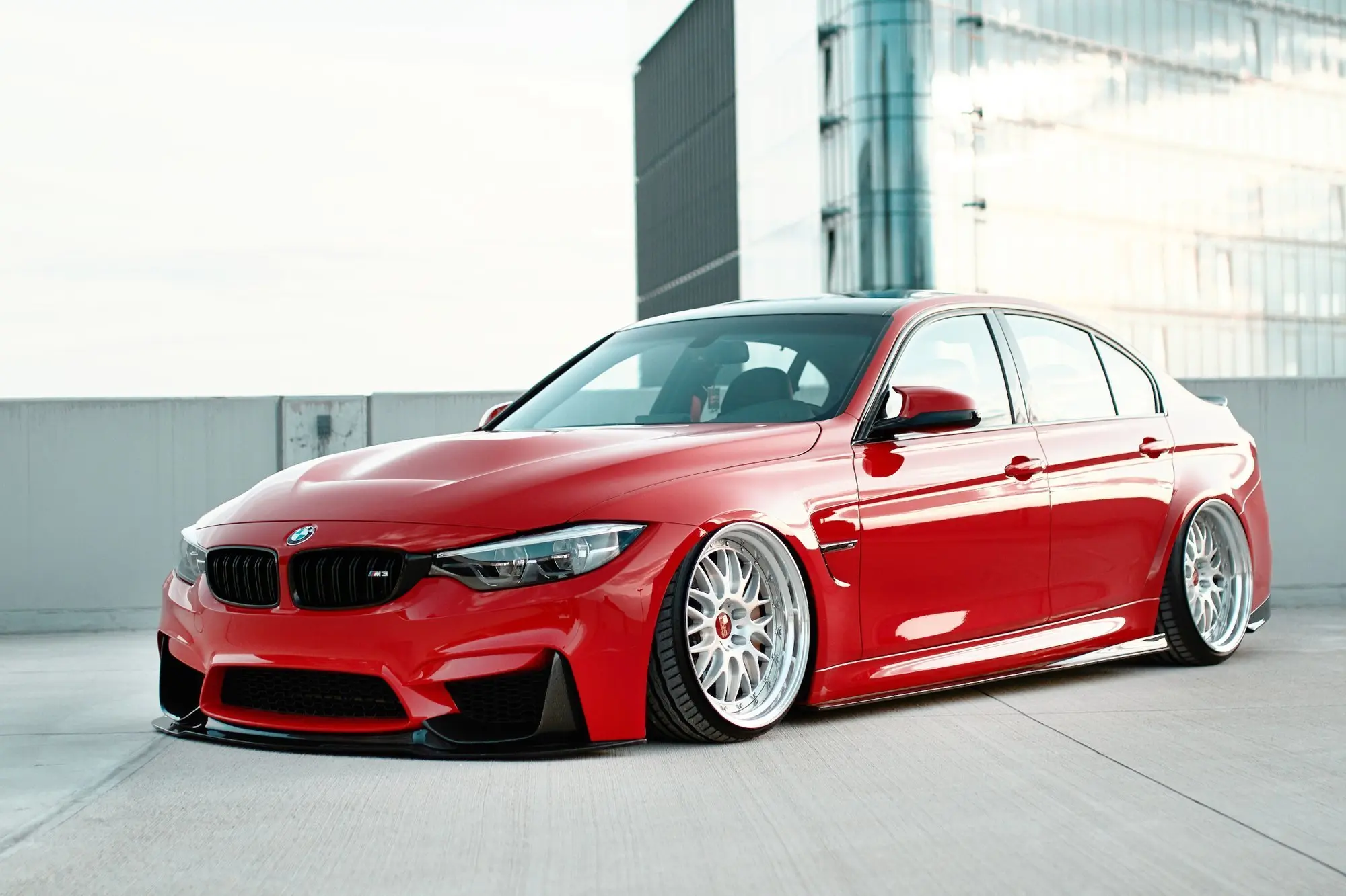 Frontspoiler + rammer for sideluftinntak BMW M3 (F80) 2014 -2018  | Glossy Black Edition