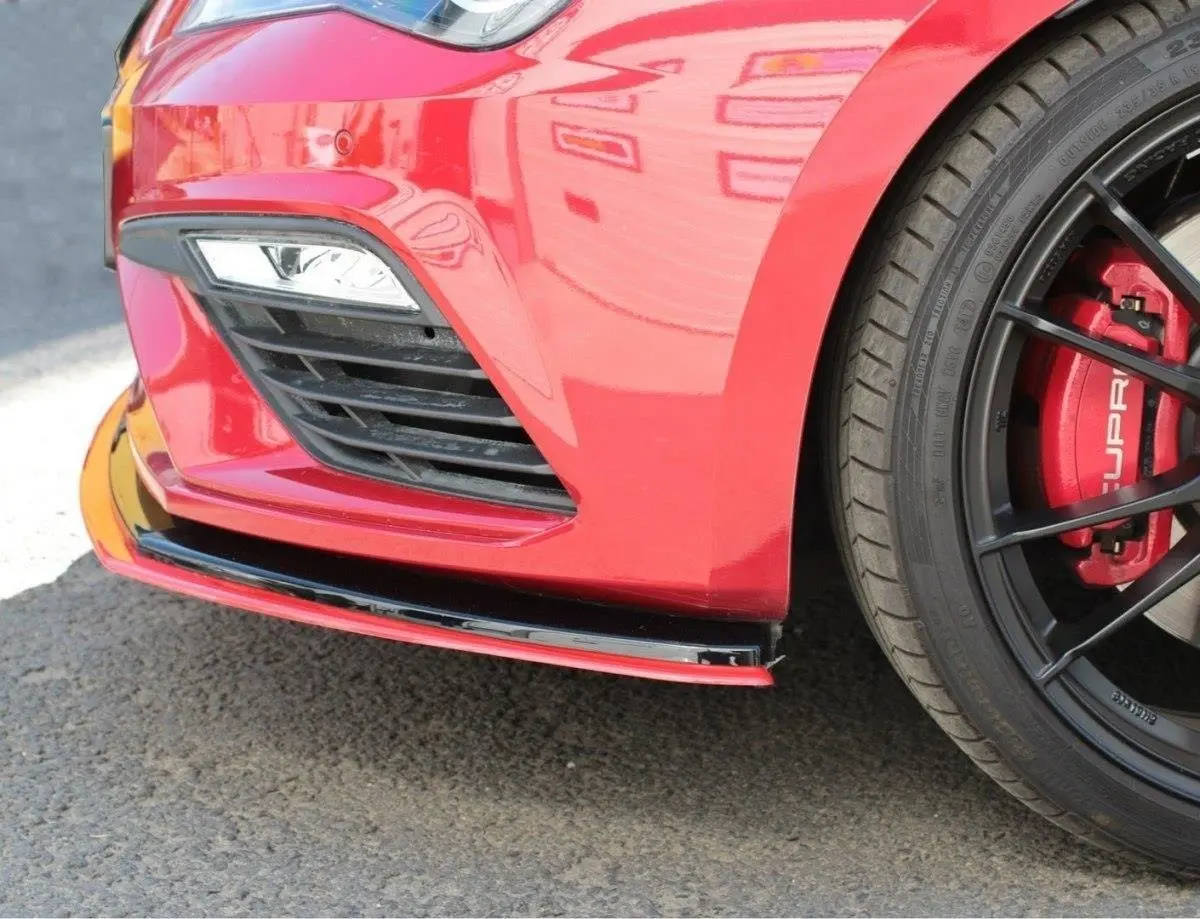Frontspoiler Seat Leon III Cupra / Leon FR Facelift 2017-2020 | V.3 Glossy Black + Red Edition – bilde 2