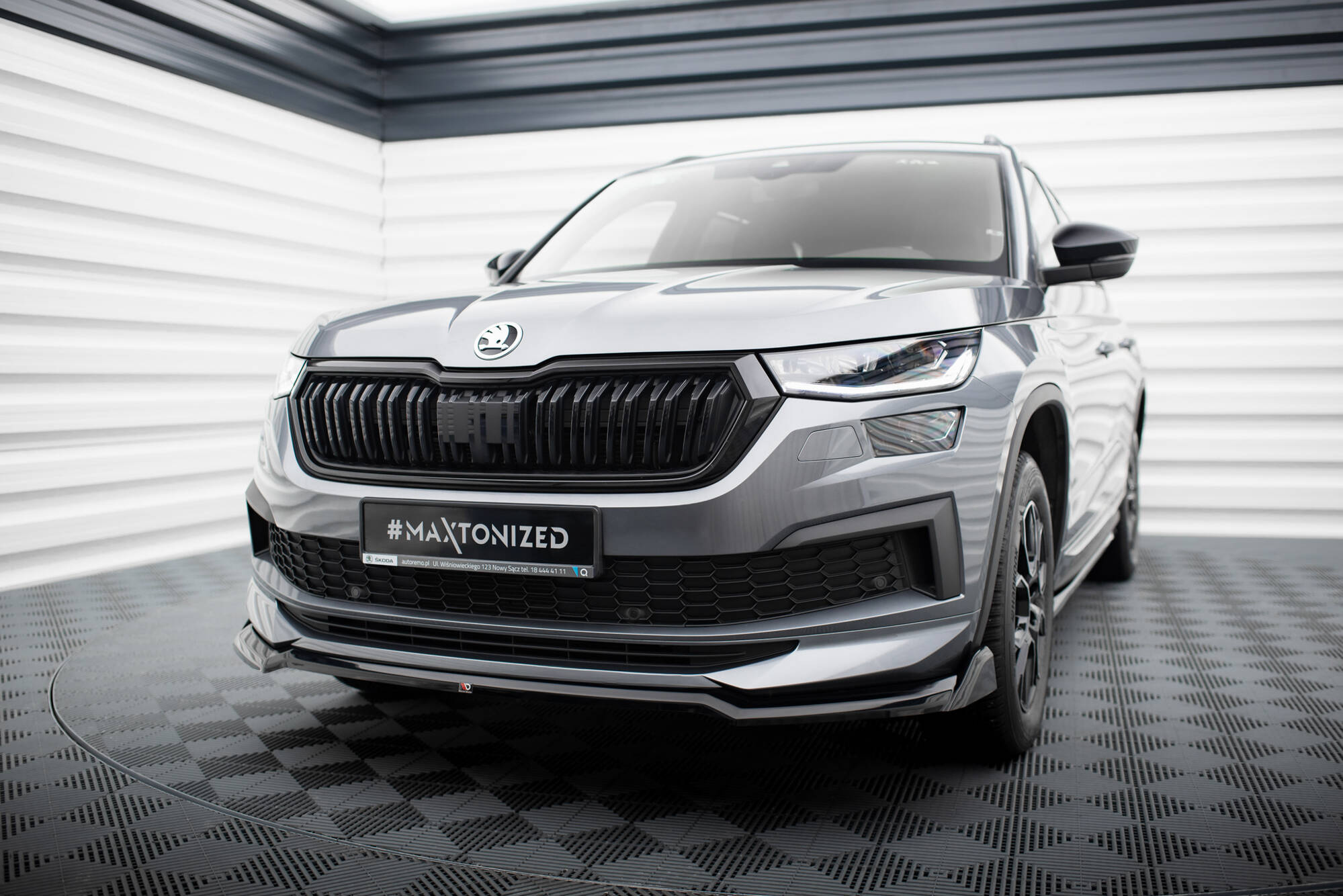 Frontspoiler Skoda Kodiaq Sportline I Facelift 2021 - 2023 | Sport Glossy Black Edition V2