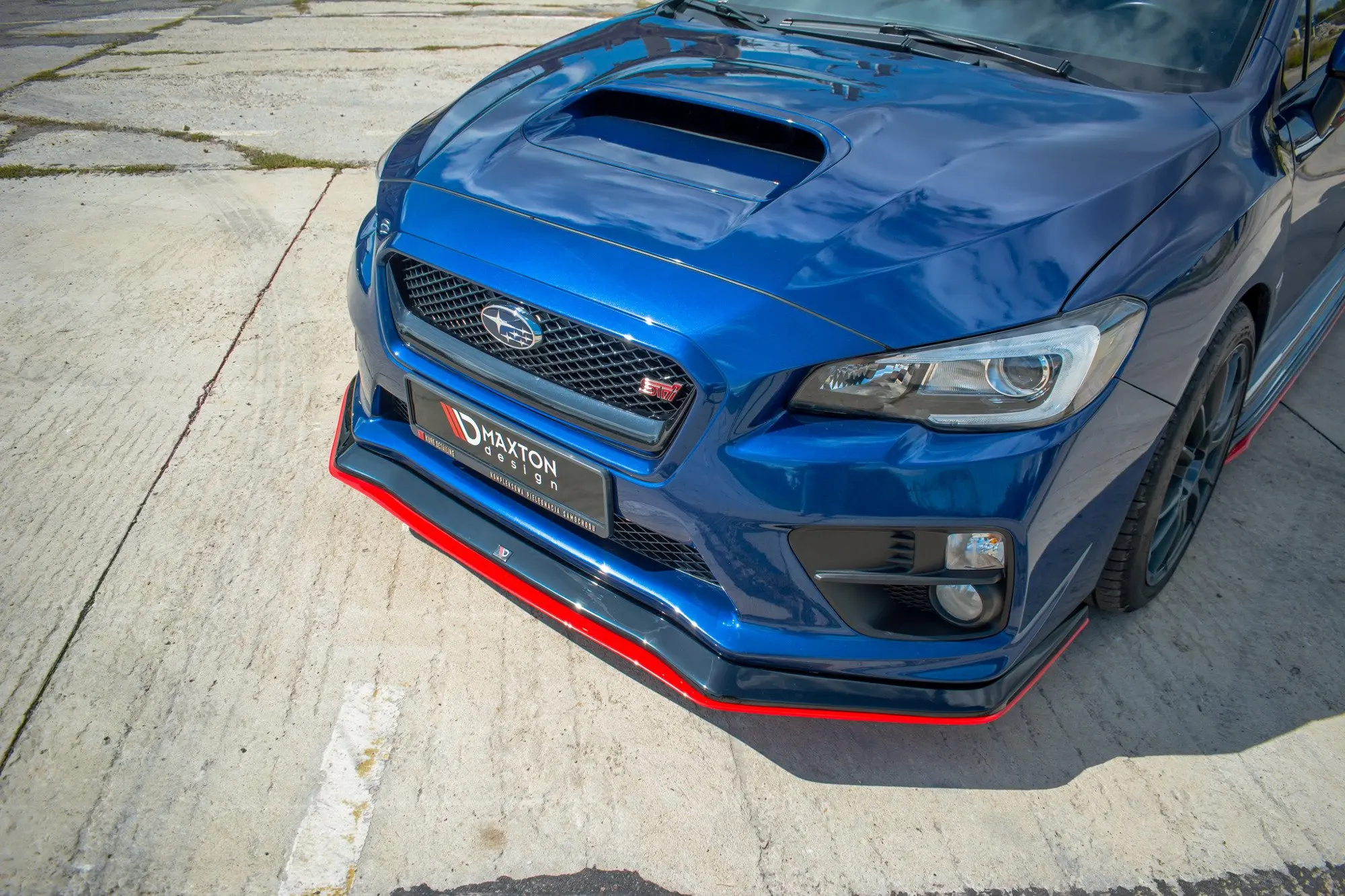 Frontspoiler Subaru WRX STI 2014-> | V.3 Glossy Black+Red  Edition