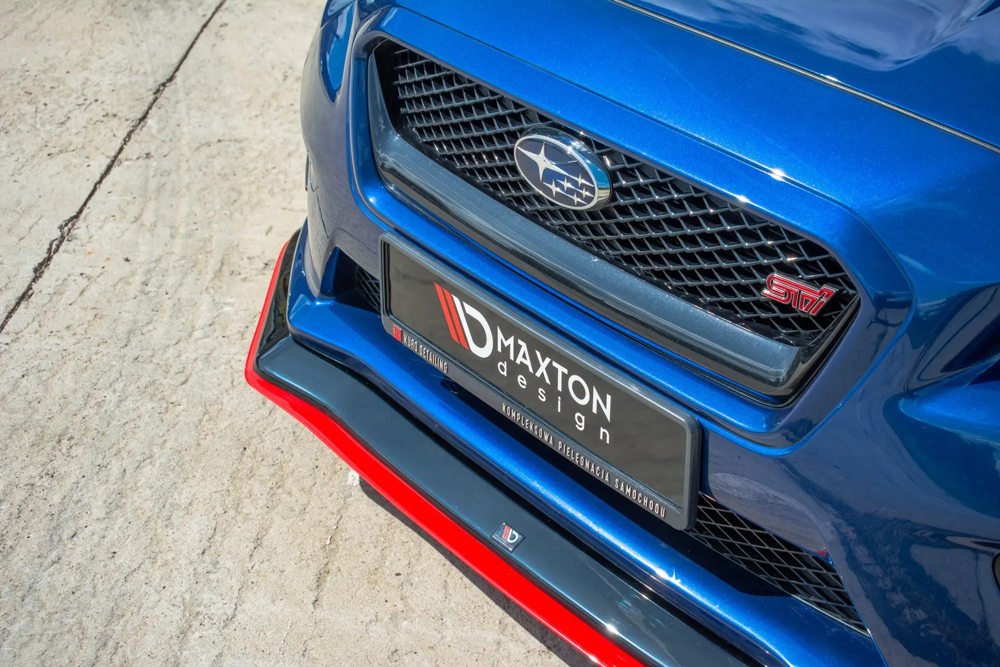 Frontspoiler Subaru WRX STI 2014-> | V.3 Glossy Black+Red  Edition – bilde 2