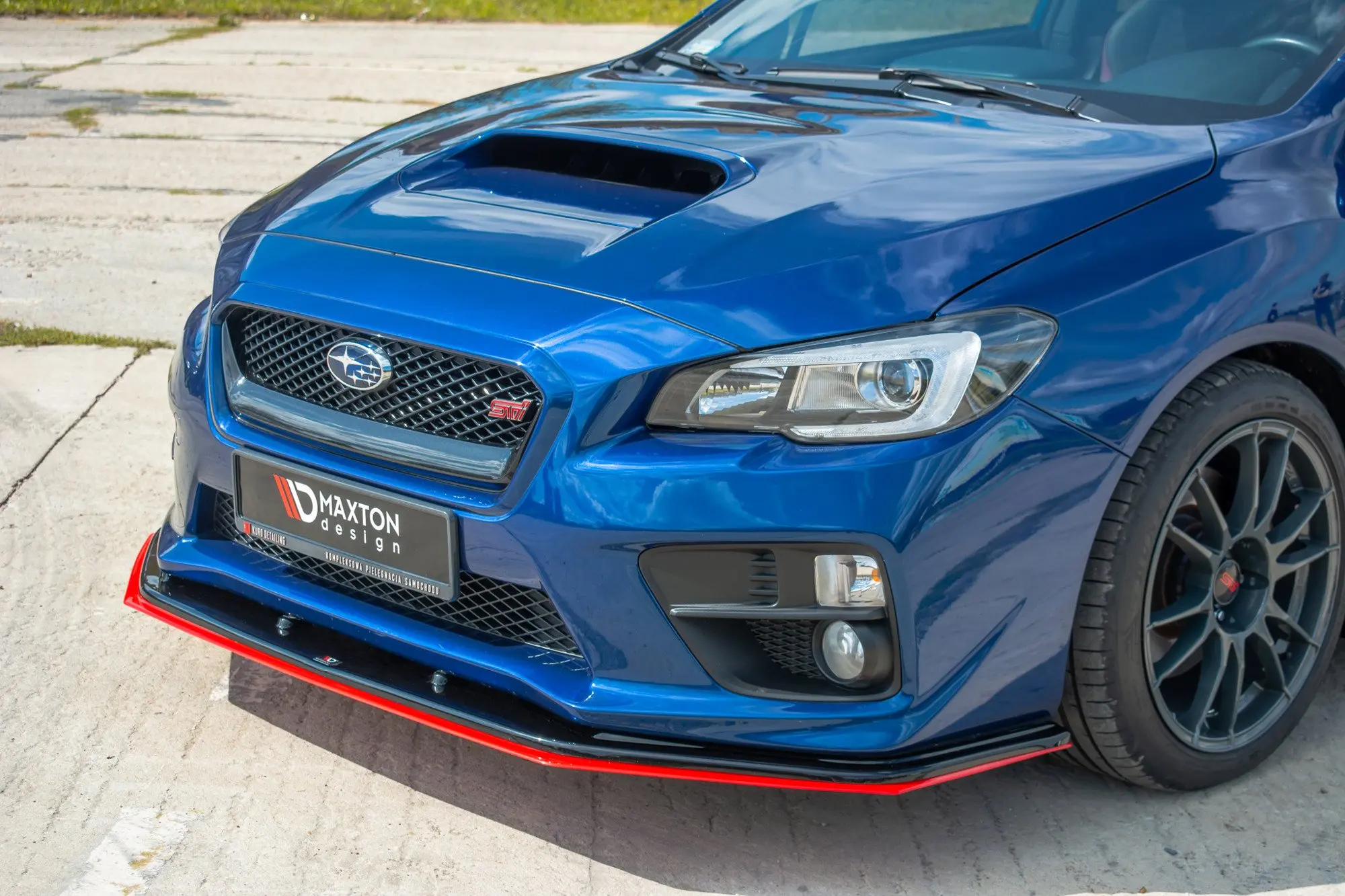 Frontspoiler Subaru WRX STI 2014-> | V.4 Glossy Black+Red  Edition