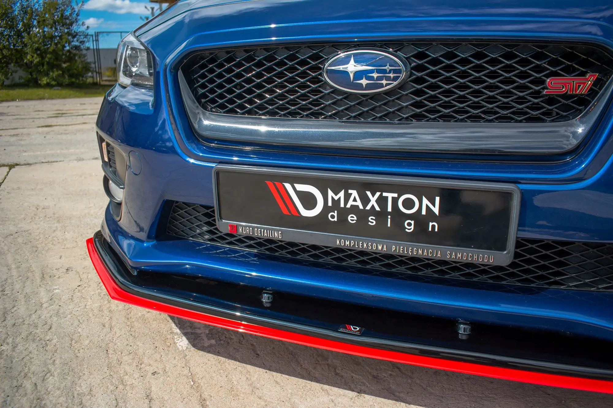 Frontspoiler Subaru WRX STI 2014-> | V.4 Glossy Black+Red  Edition – bilde 2