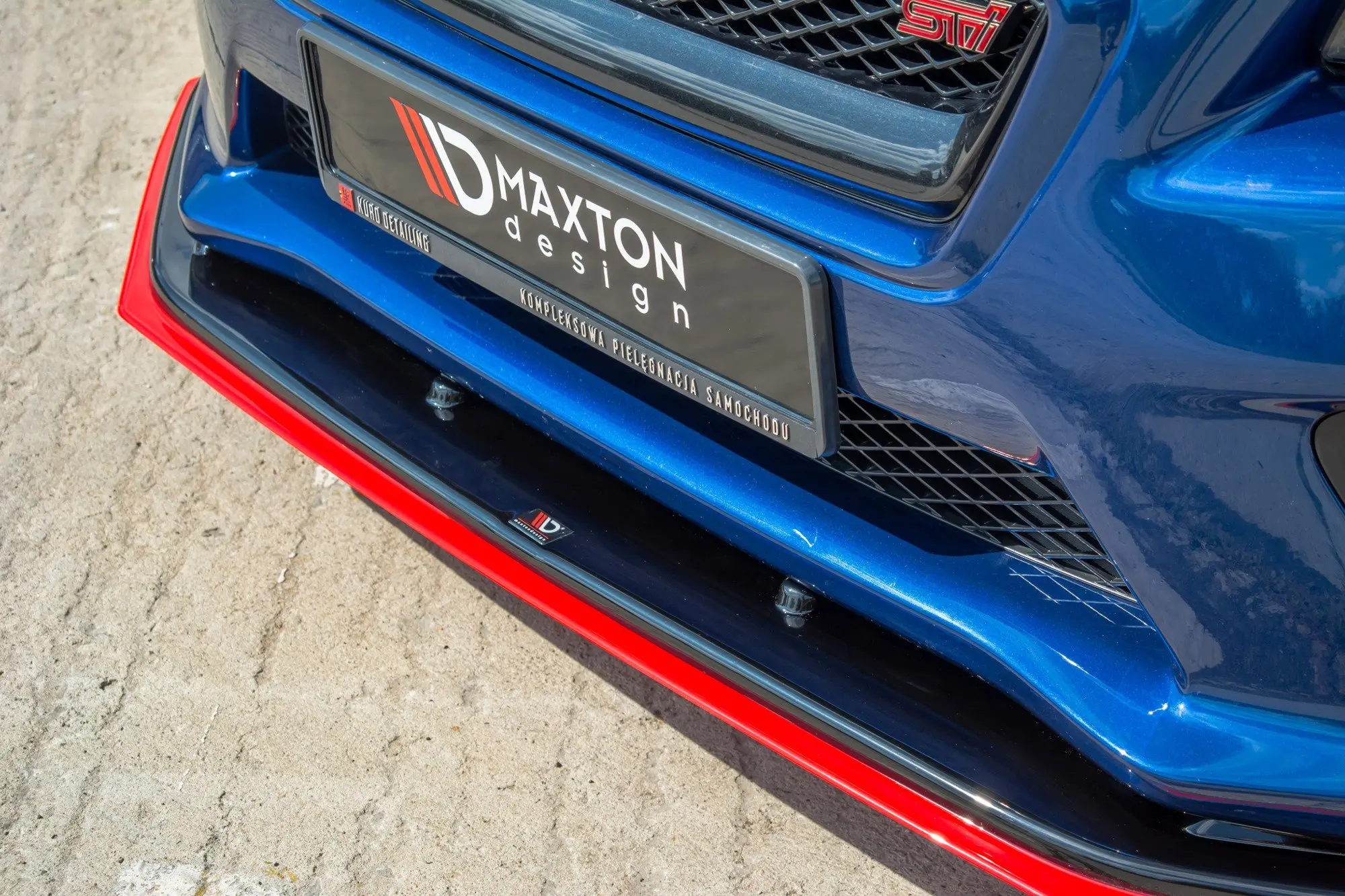Frontspoiler Subaru WRX STI 2014-> | V.4 Glossy Black+Red  Edition – bilde 3