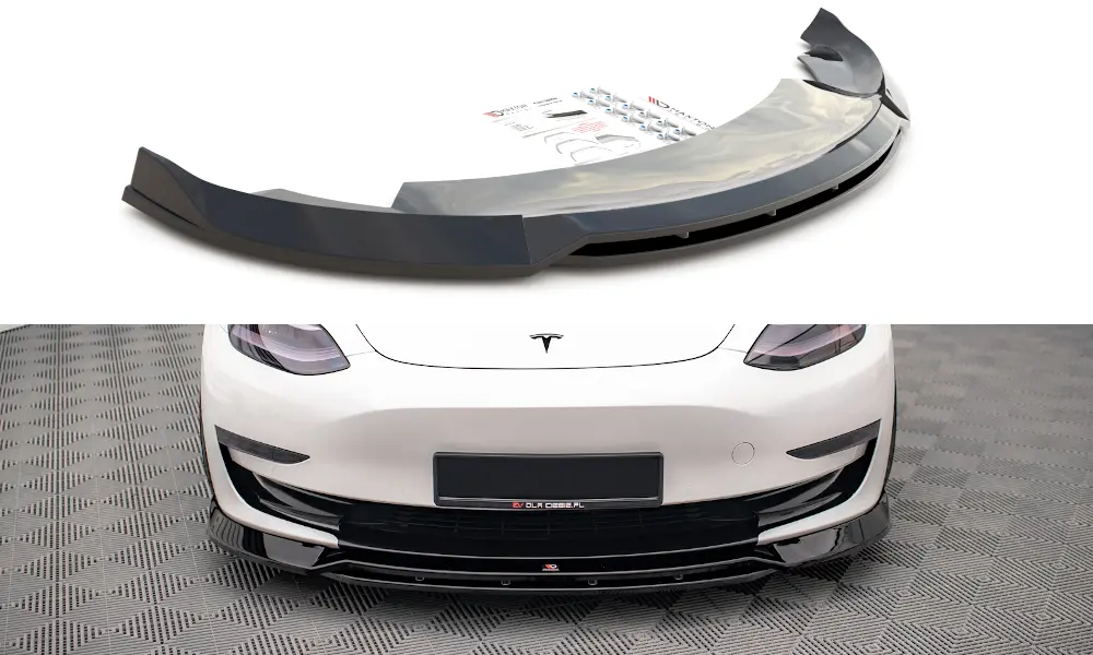 Frontspoiler Tesla Model 3 2017 - 2023 | V.3 Glossy Black Edition – bilde 4