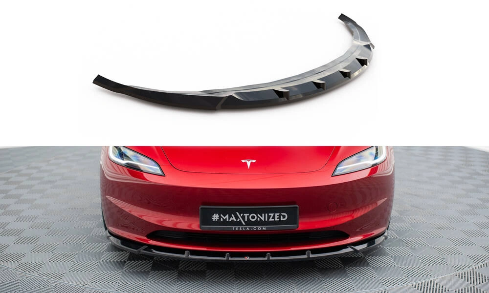 Frontspoiler Tesla Model 3 Highland 2023 -> | V.2 Glossy Black Edition
