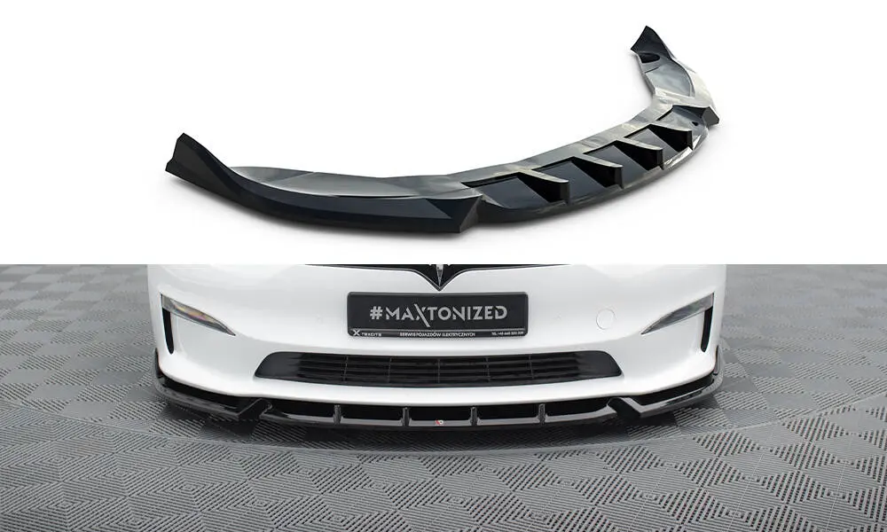 Frontspoiler Tesla Model S Plaid 2021 -> | V.1 Glossy Black Edition