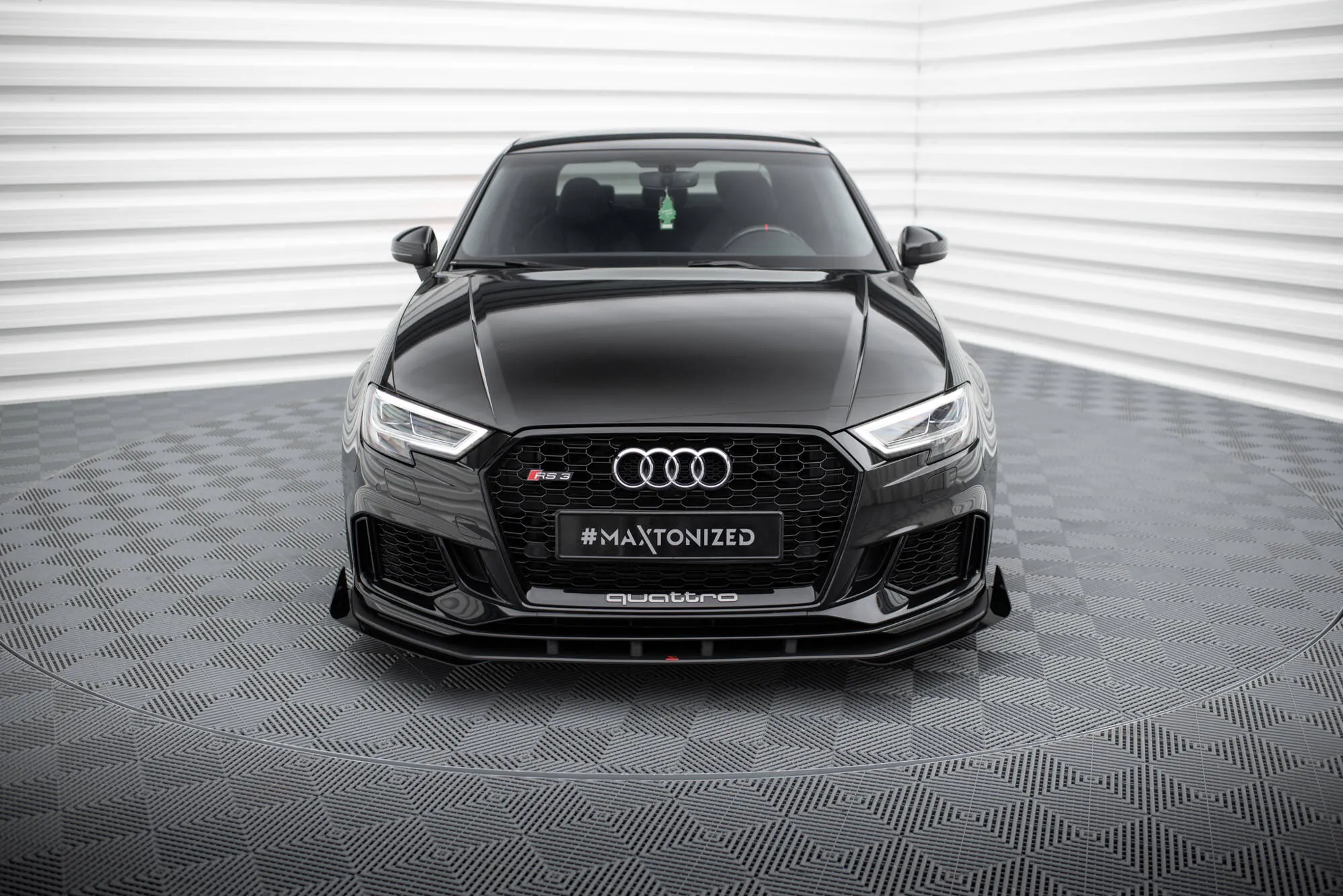 Frontspoiler V.1 + Flopper Audi RS3 Sedan (8V) facelift 2017 - 2020 | Street Pro Black Edition – bilde 2