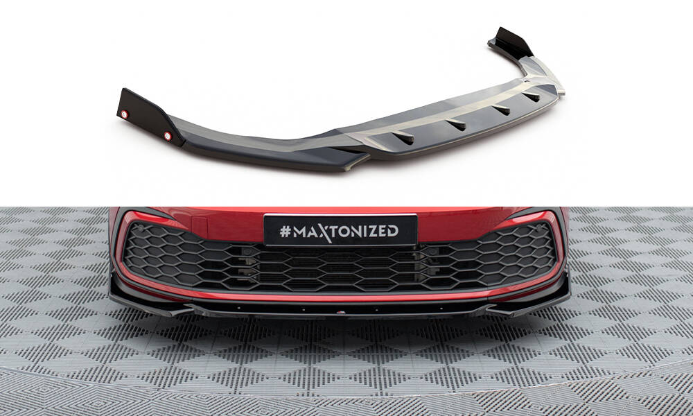 Frontspoiler VW Golf 8 GTI / GTE / R-Line 2019 -> | + Flopper V.2 Glossy Black Edition