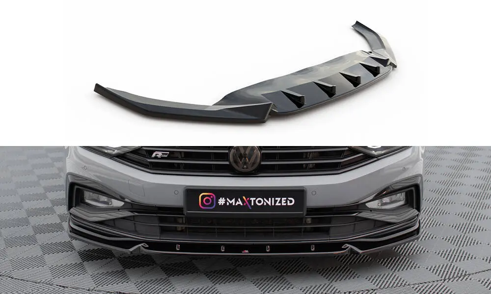 Frontspoiler VW Passat B8 R-Line facelift 2019 - 2023 | V.1 Glossy Black Edition – bilde 2