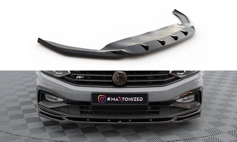 Frontspoiler VW Passat B8 R-Line facelift 2019 - 2023 | V.2 Glossy Black Edition – bilde 2