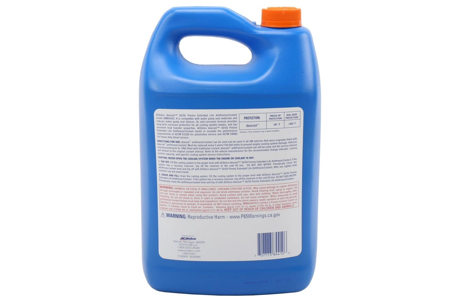 Frostvæske ACDelco Dex-Cool Antifreeze Oransje │ Genuine® Longlife OAT Radiator Orange Coolant – 3.78 L – bilde 2