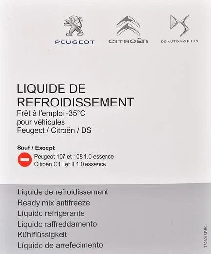 Frostvæske G33 Original PSA Stellantis - 2L │  Blue  -35℃ Antifreeze LongLife DS Citroen Peugeot Image 2