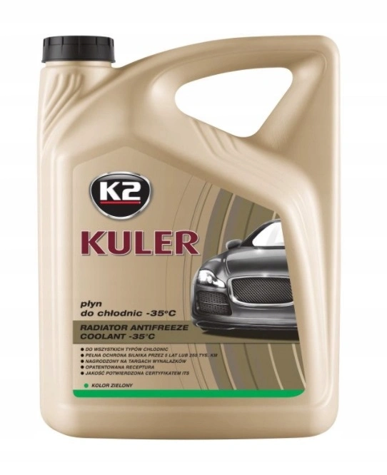 Frostvæske K2 Kuler -35°C Grønn │ Ferdigblandet Kjølevæske Antifreeze Mixed Antifreeze Coolant Long Life Green - 5L Image 1