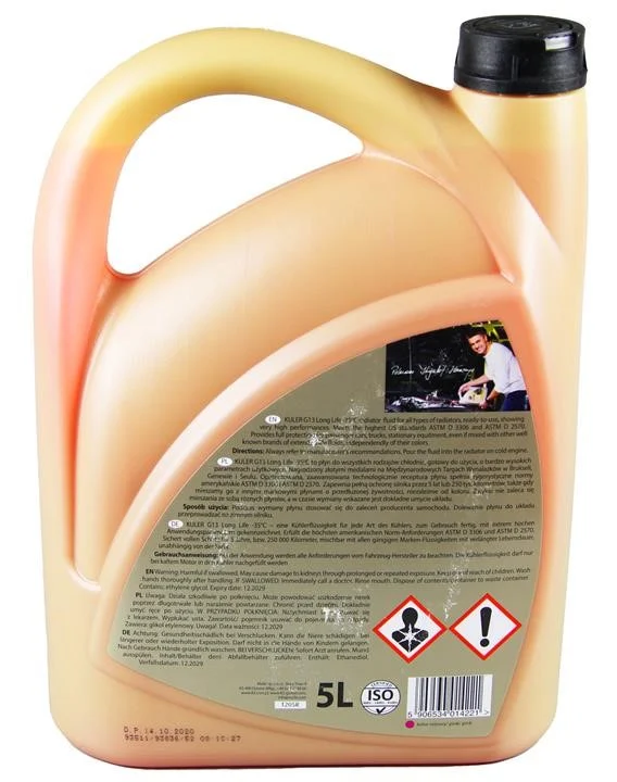 Frostvæske K2 Kuler G13 -35°C Rosa │ Ferdigblandet Kjølevæske Antifreeze Mixed Antifreeze Coolant Long Life Pink - 5L Image 4