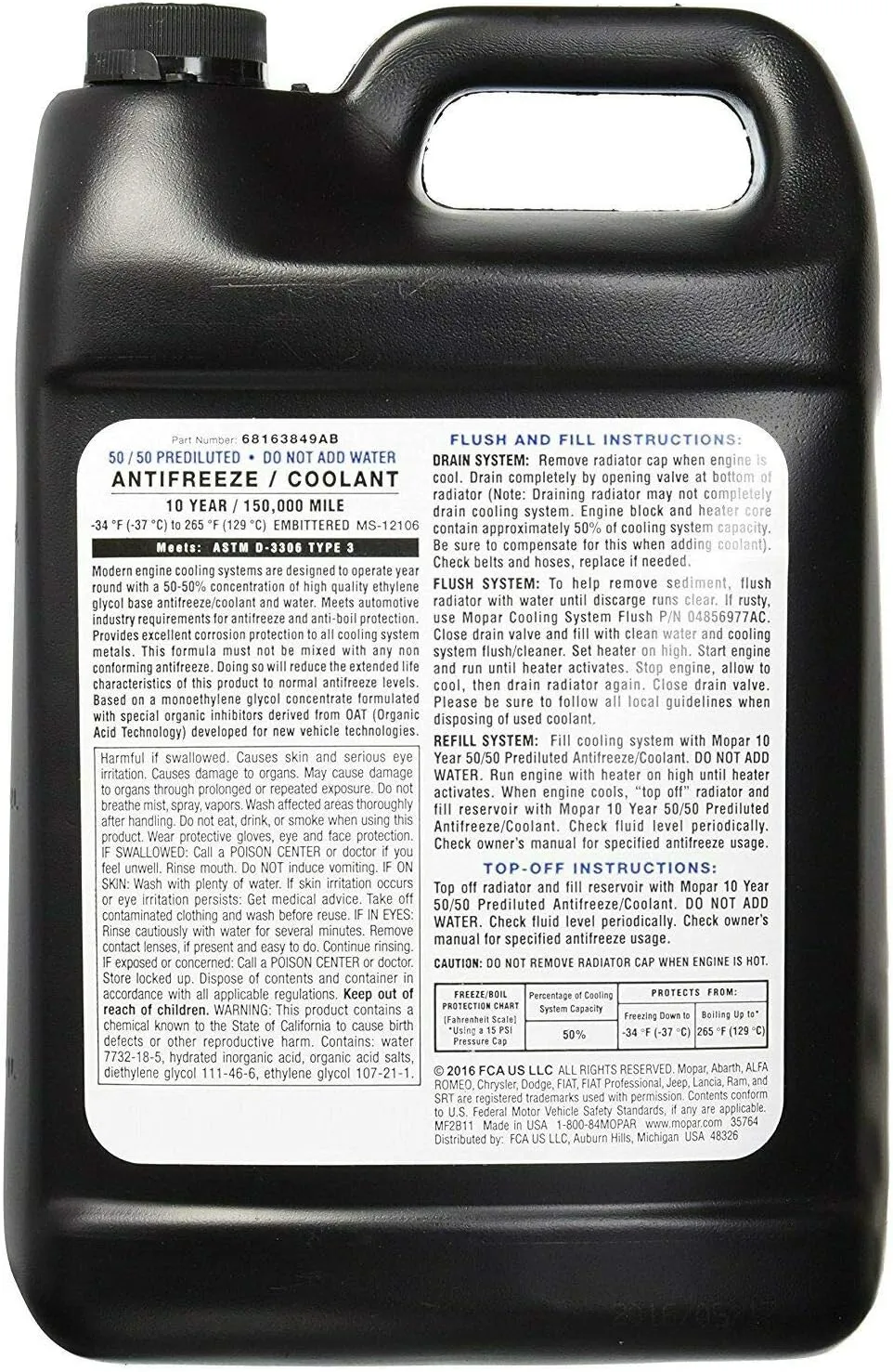Frostvæske Mopar MS-90032 / MS-12106 Formula 10 Years OAT │ Konsentrat Genuine® Purple AntiFreeze Coolant - 3,78 L Image 2